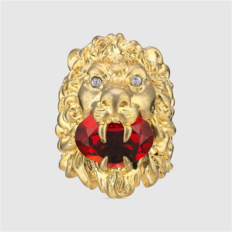 gucci lion head ring fake|gucci heart and cross ring.